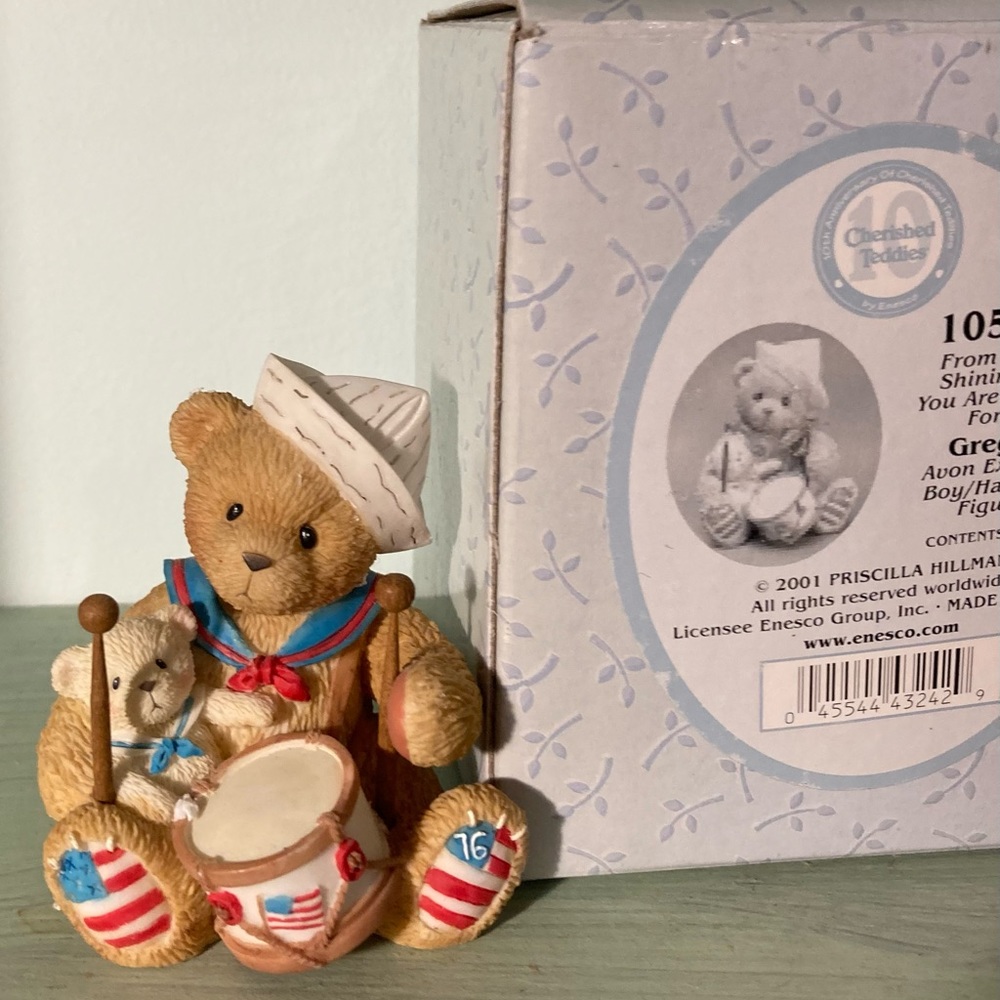 2001 Cherished Teddies Gregory Figurine With Box